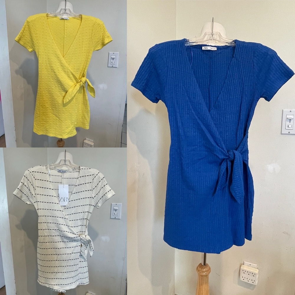 Bundle of 3: Zara Wrap Rompers-All Size Small 1 NWT, 2 NWOT Retail $89.70